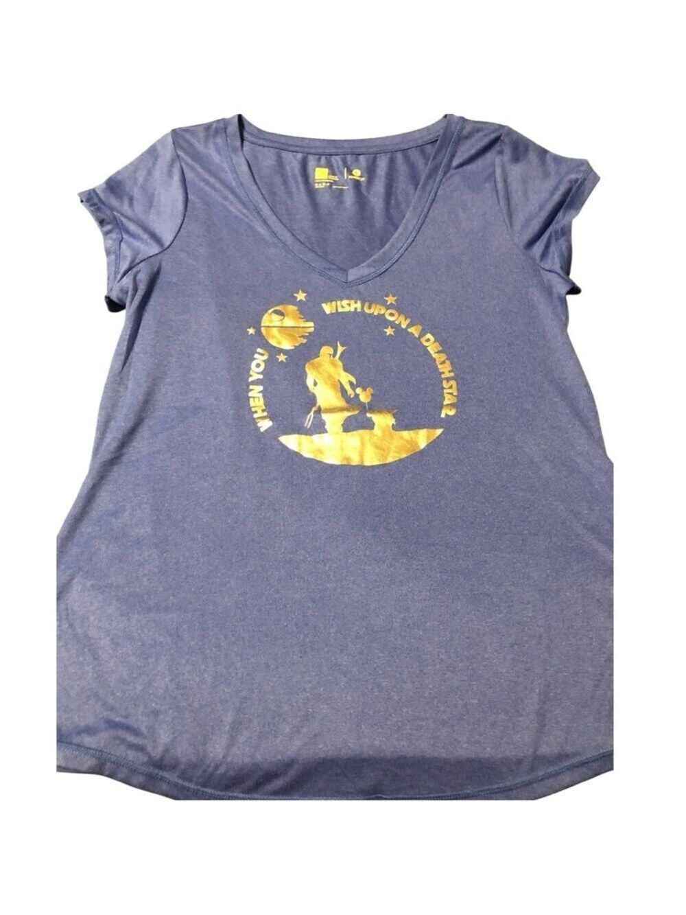 Xersion Blue Gold Star Wars Disney Graphic Short Sleeve Tee M